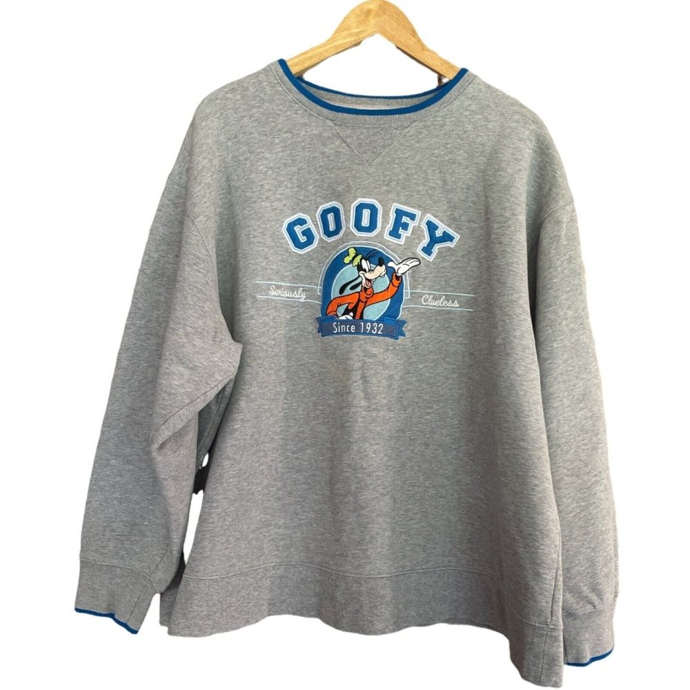 Walt Disney World Seriously ￼Goofy Since 1934 Gray Sweat Shirt Size XL Clueless